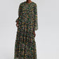 Abito lungo in chiffon floreale