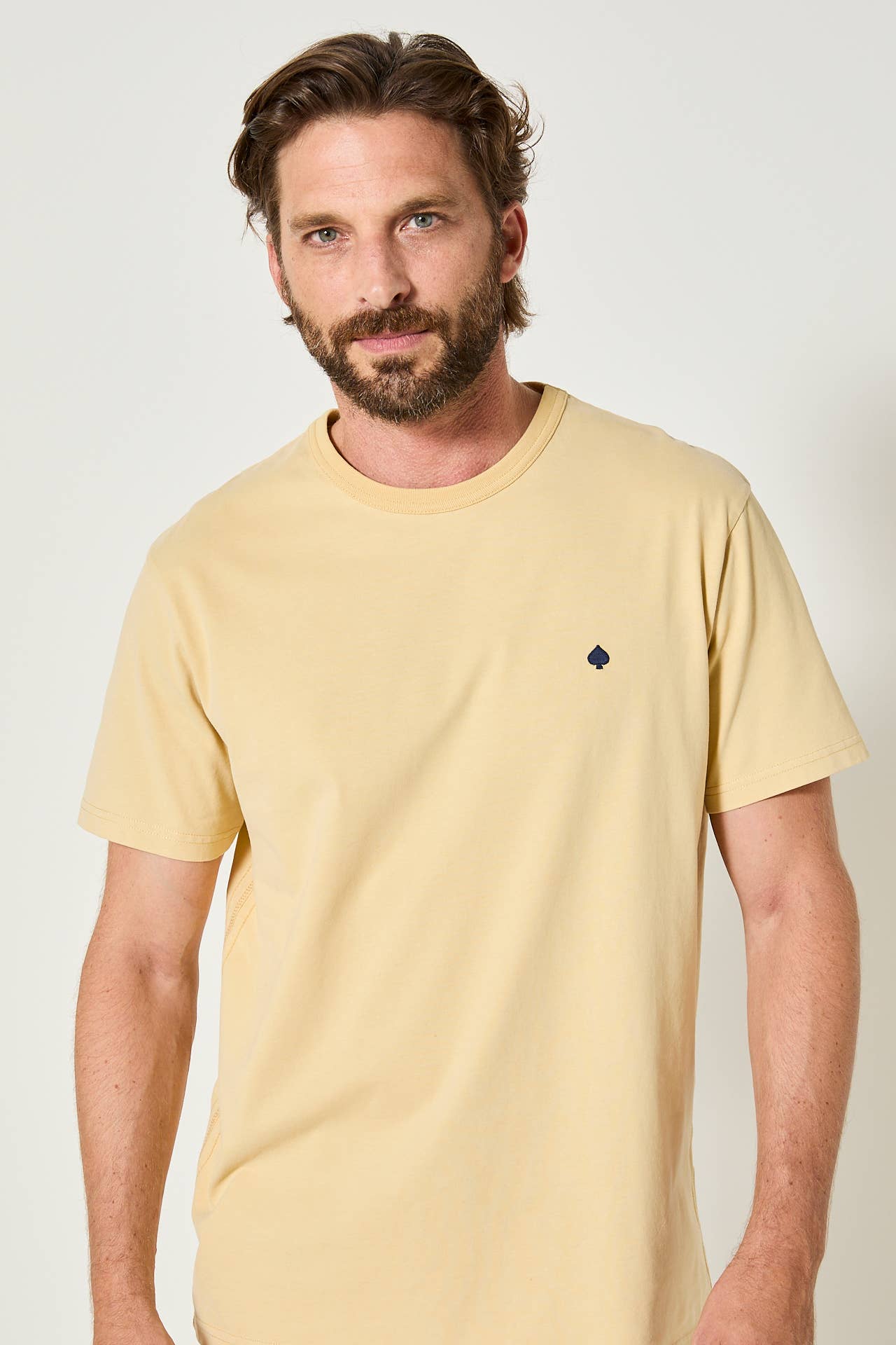 T-shirt Bart in cotone biologico giallo pallido
