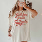 T-shirt oversize grafica “Just Here for the Tailgate”