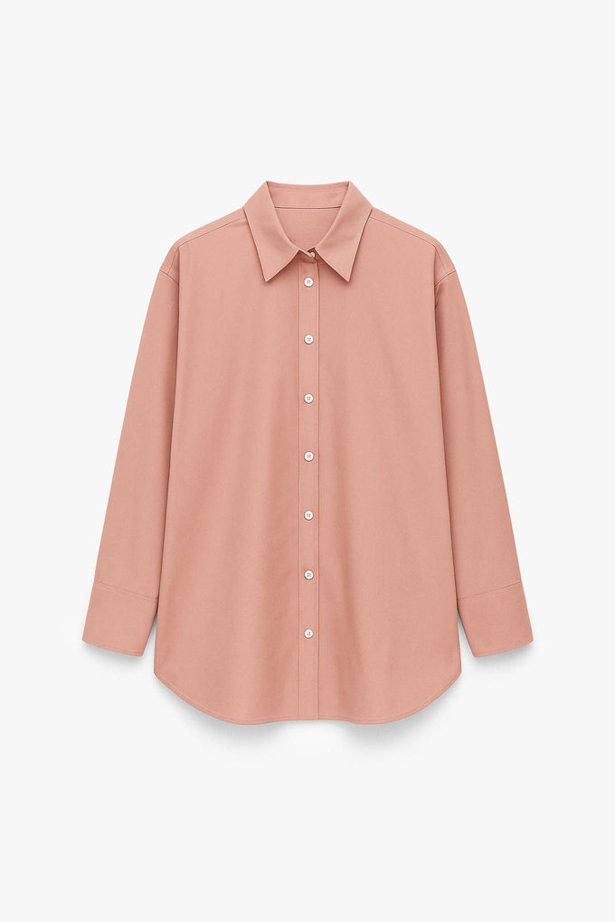 Camicia oversize morbida beige