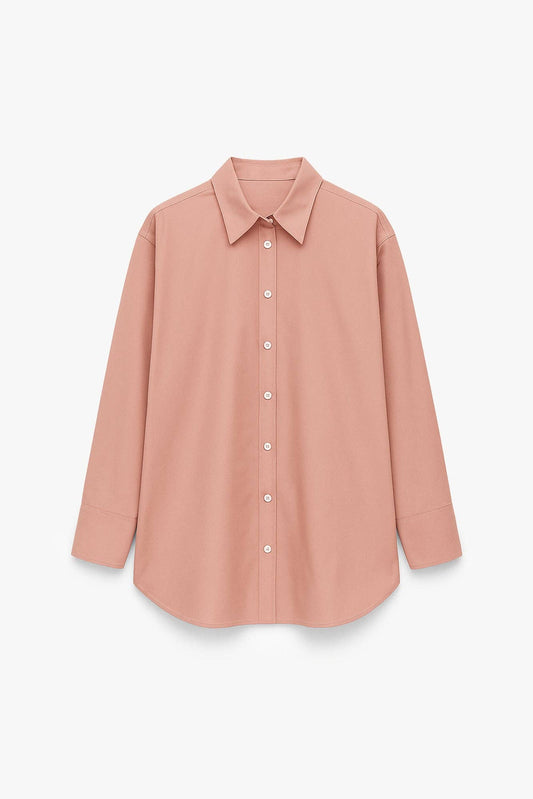 Camicia oversize morbida beige