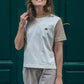 T-shirt donna color block naturale in cotone biologico