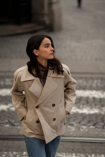 Trench corto doppiopetto in cotone