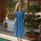 Abito midi tie-dye in viscosa con cintura