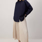 Camicia oversize in cotone blu navy