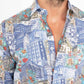 Camicia stretch slim fit con stampa city