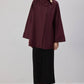 Camicia asimmetrica in popeline bordeaux