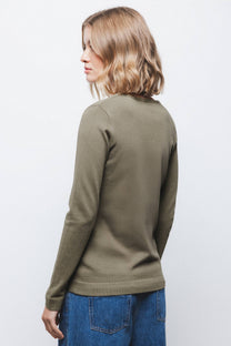 Maglione in maglia rasata con scollo a V