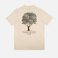T-shirt uomo in cotone biologico tinta a pigmento con stampa albero