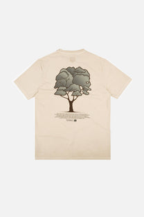 T-shirt uomo in cotone biologico tinta a pigmento con stampa albero