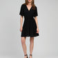 Vestito corto nero con scollo a V