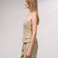 Top bustier stile gilet con bottoni frontali