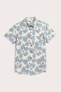 Camicia a maniche corte in cotone con stampa ikat