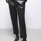 Pantaloni in finta pelle a vita elasticizzata