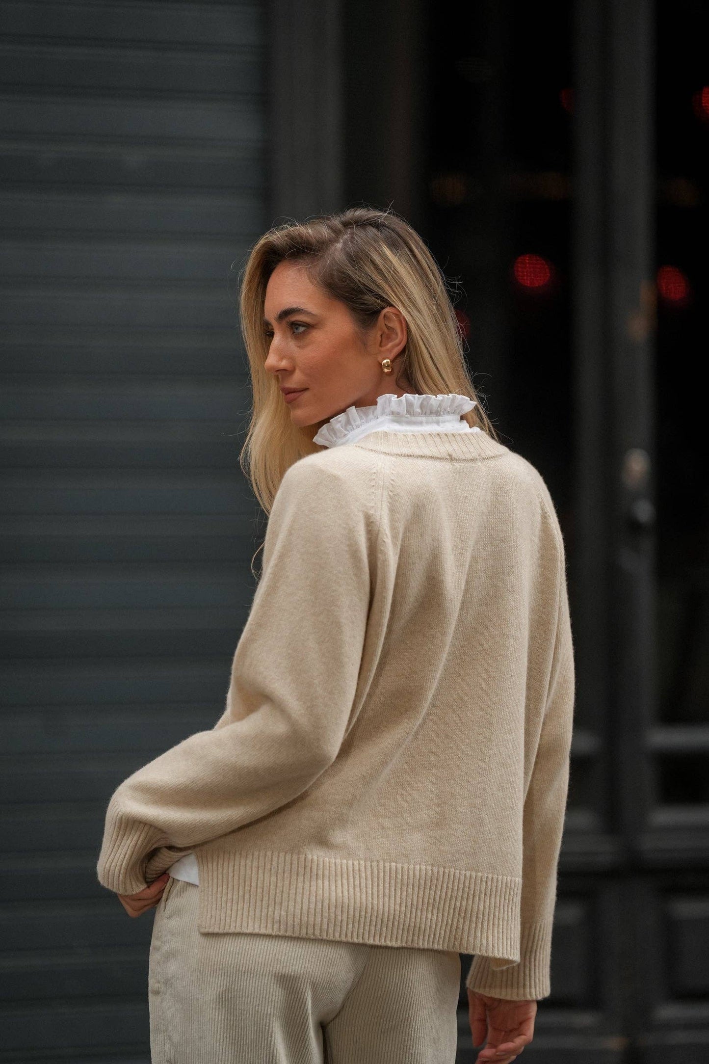 Maglione in lana con scollo a V
