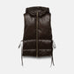 Gilet imbottito con cappuccio e lacci laterali