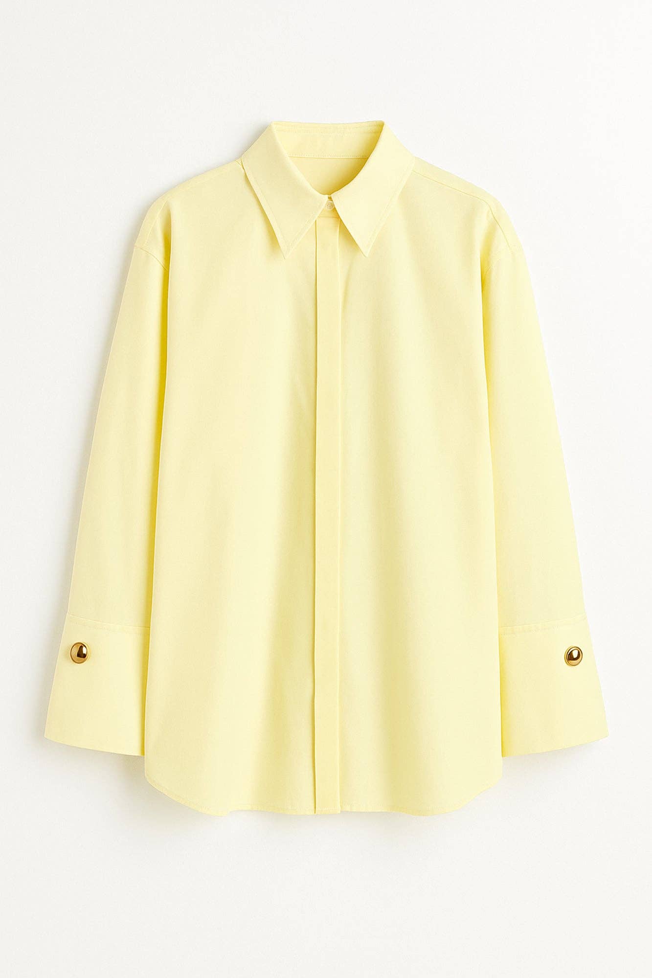 Camicia in popeline con polsini ampi