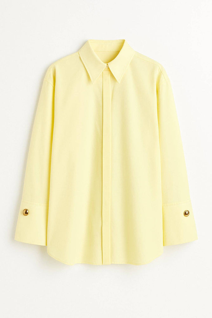 Camicia in popeline con polsini ampi