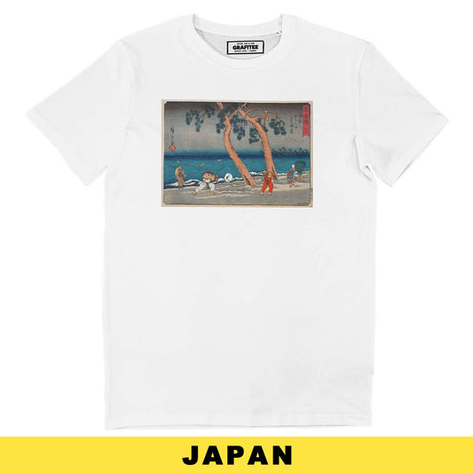 T-shirt bianca con stampa manga Floating Hadoken