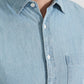 Camicia dritta in denim azzurro cielo