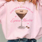 Felpa oversize Espresso Martini con stampa grafica