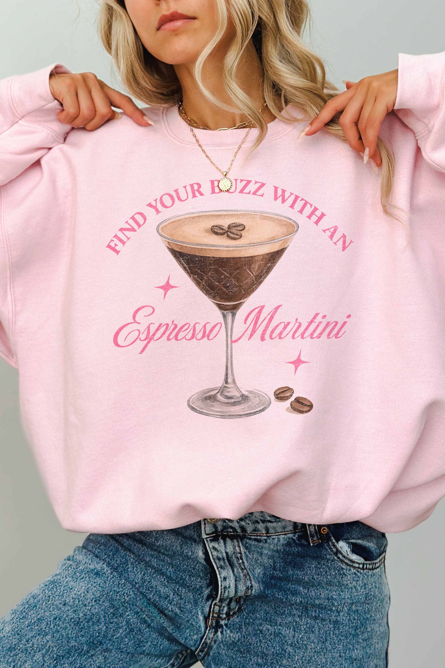 Felpa oversize Espresso Martini con stampa grafica