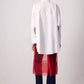 Gonna midi in organza trasparente rossa