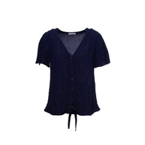 Blusa in viscosa lurex con nodo e scollo a V