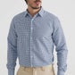 Camicia uomo blu fantasia comfort fit con colletto francese