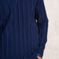 Maglione polo da uomo a coste con zip