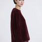Maglione girocollo effetto peluche bordeaux