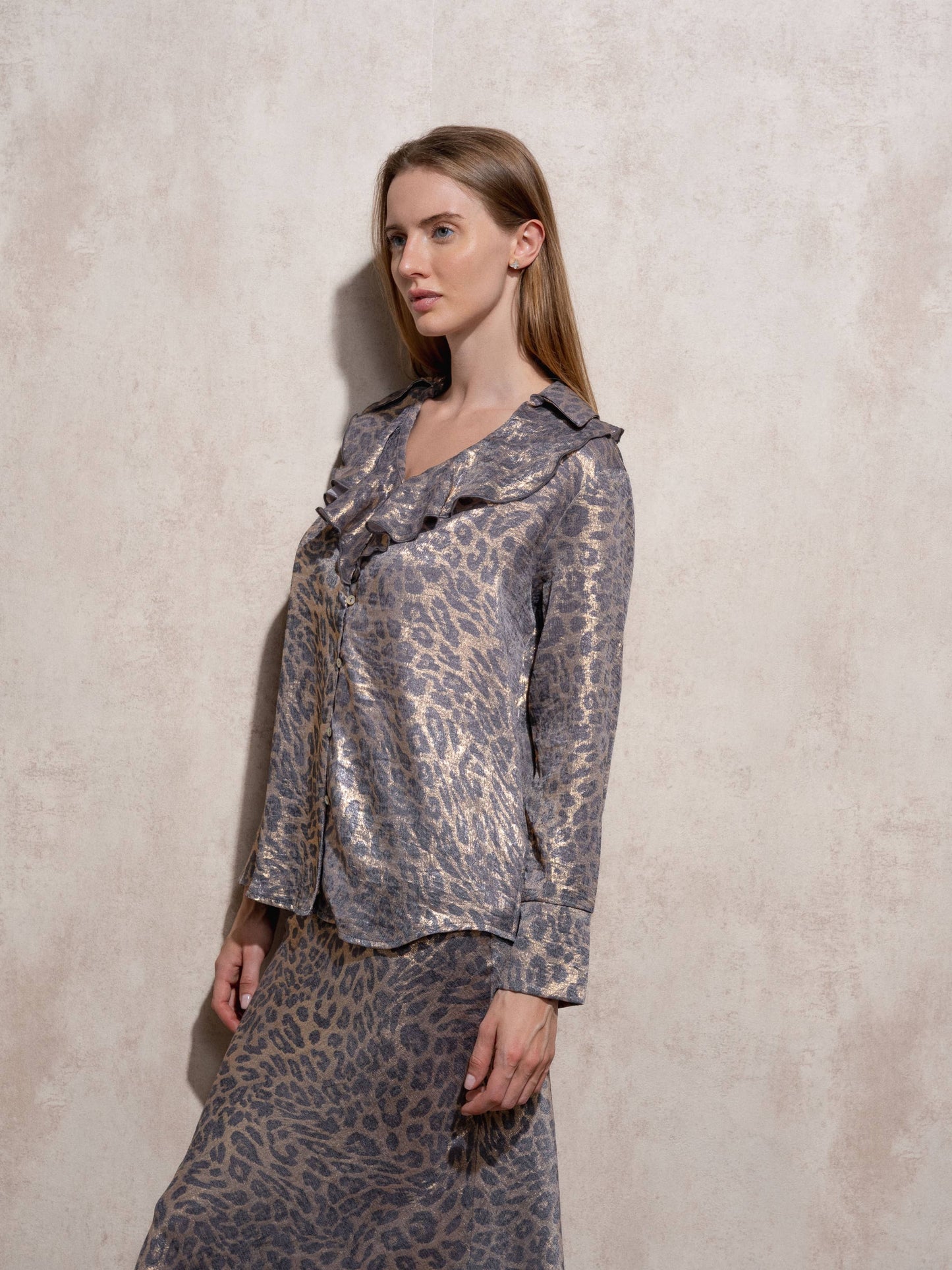 Blusa animalier in poliestere