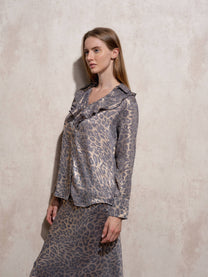 Blusa animalier in poliestere