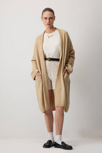 Cardigan oversize in maglia con tasche