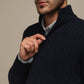 Maglione polo in maglia con zip da uomo