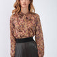Blusa con fiocco stampa paisley
