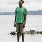 T-shirt Verde Sole con Stampa Sole