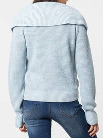 Maglione in maglia con maxi collo a scialle