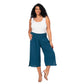 Pantaloni culotte estivi in cotone e lino plus size