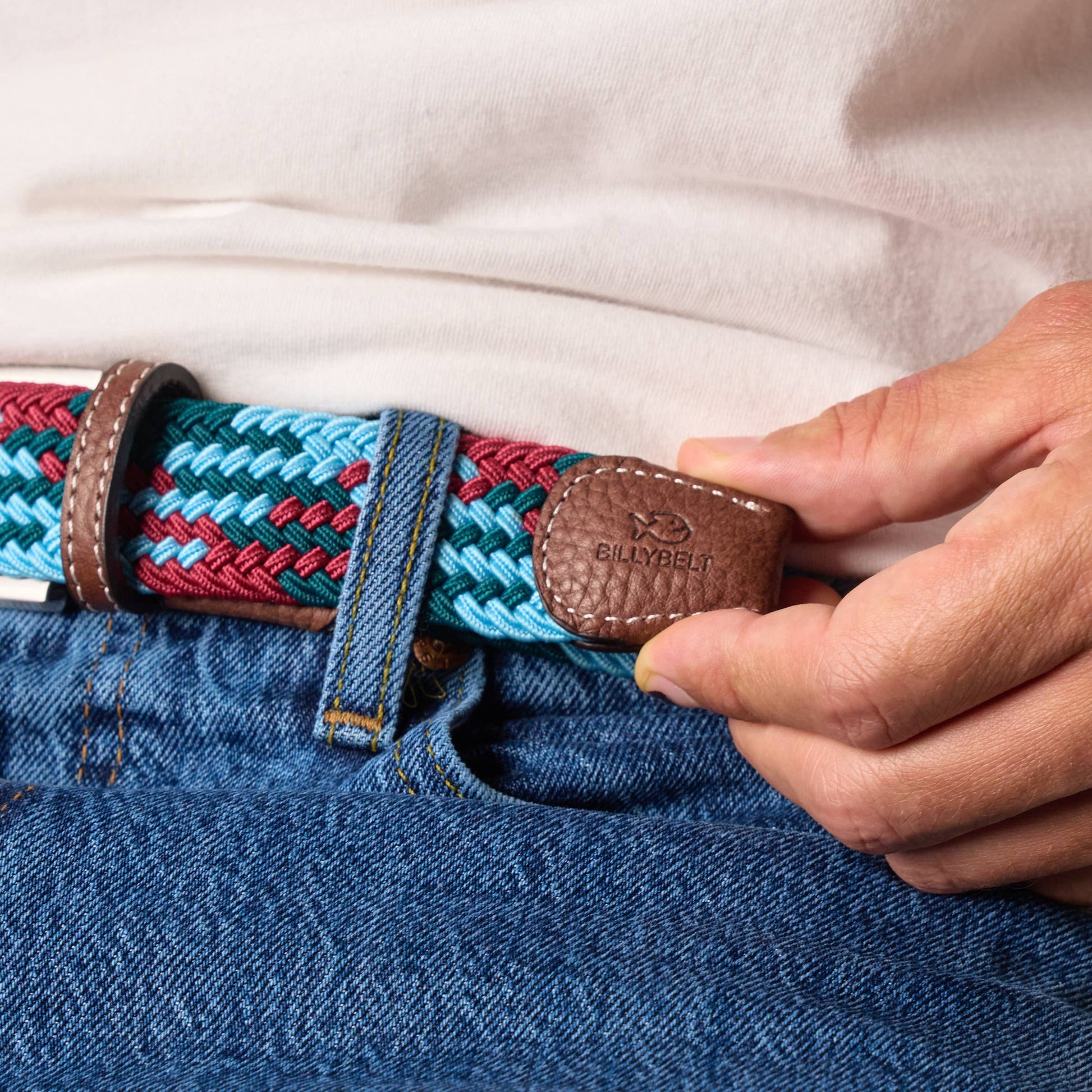 Cintura intrecciata elastica multicolore Vancouver