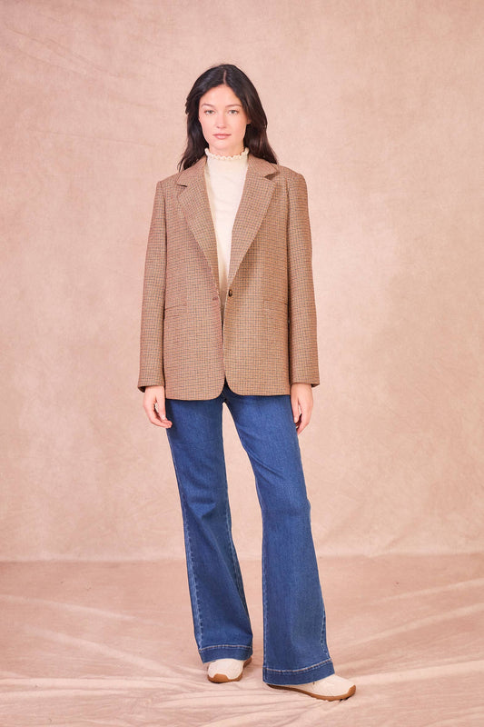 Giacca sartoriale a quadri in misto lana Gustin