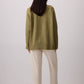 Maglione a coste verde con girocollo