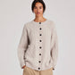 Cardigan Clara in lana d’agnello biologica color Fossil
