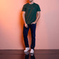 T-shirt uomo in cotone e poliestere con lettering tono su tono