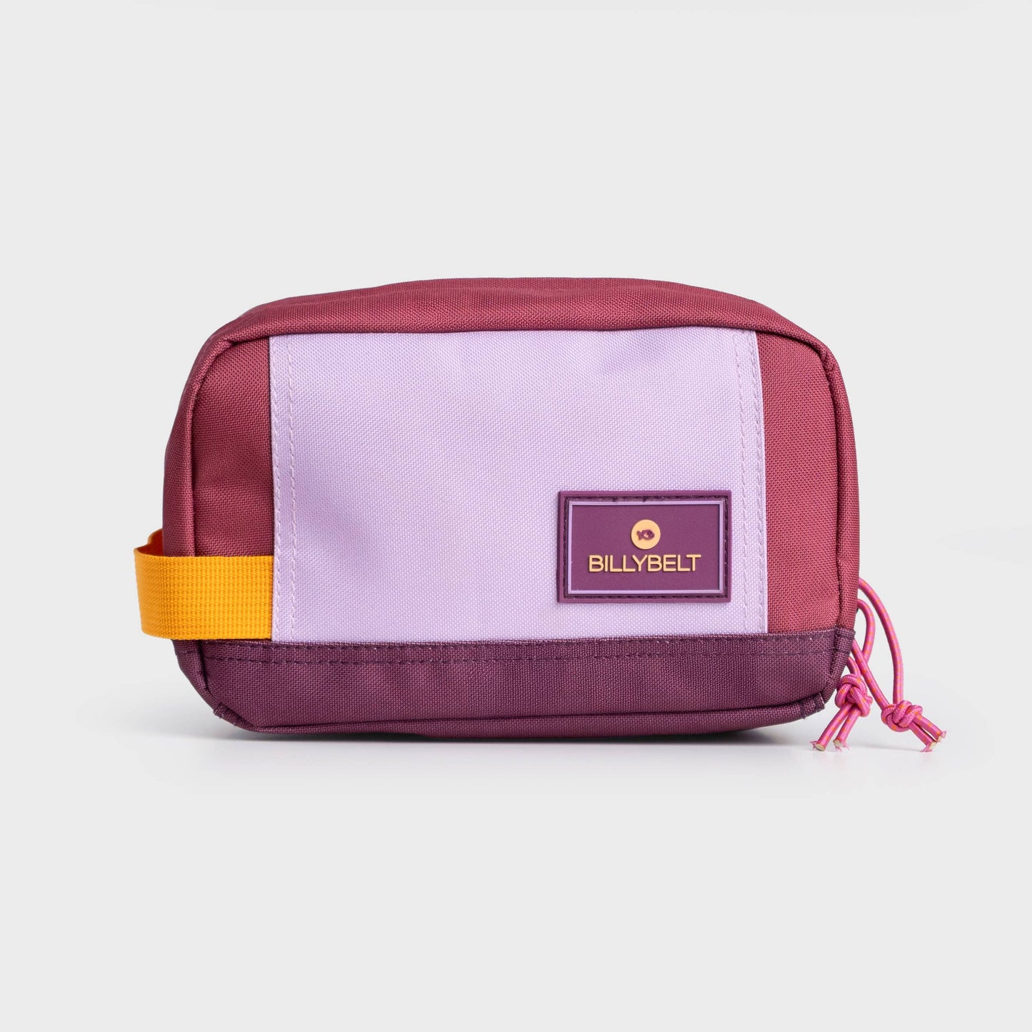 Astuccio da toilette in poliestere riciclato viola e bordeaux