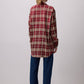 Camicia a quadri oversize bordeaux