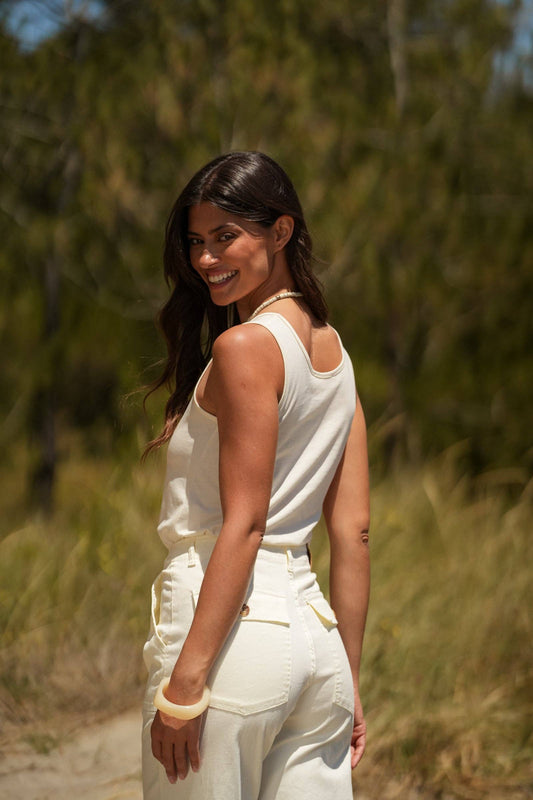Top stampato in cotone