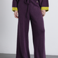Pantaloni in maglia viola con coulisse