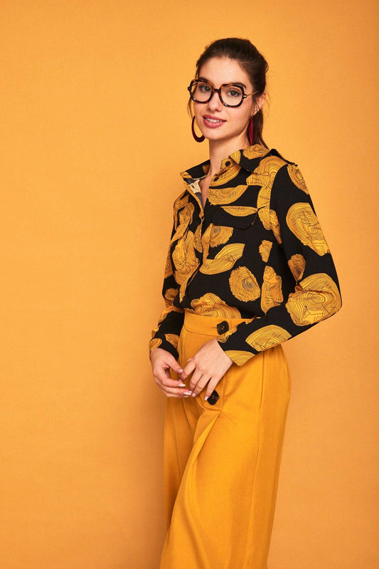 Camicia Canario in viscosa con stampa