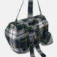 Borsa trapuntata tartan con zip